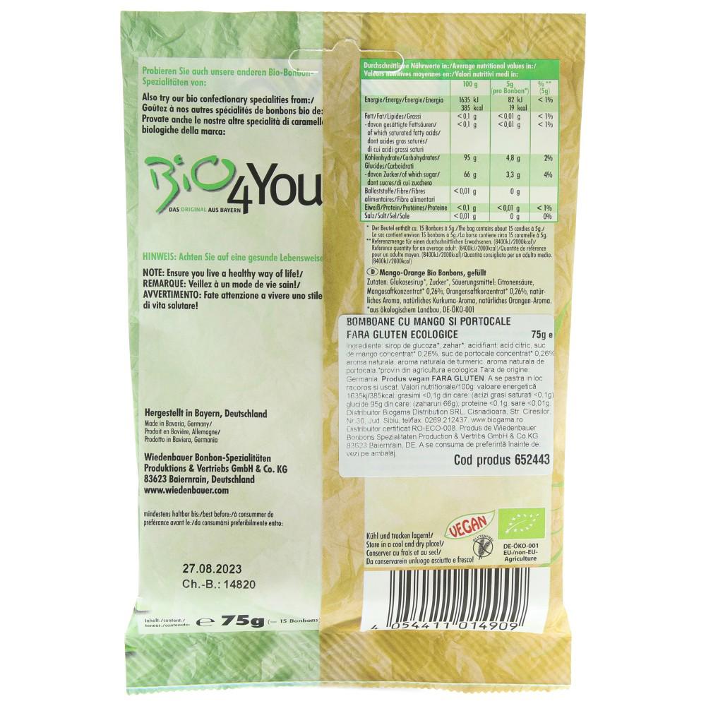 Dropsuri Bio cu Mango si Portocale Bio4You Pronat 75gr