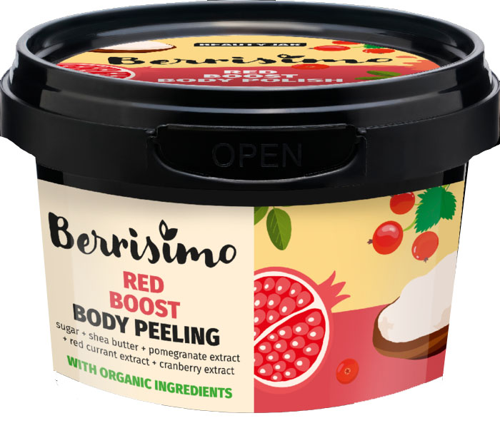 Exfoliant Corporal cu Zahar si Extract de Rodie Berrisiomo 300 grame Beauty Jar