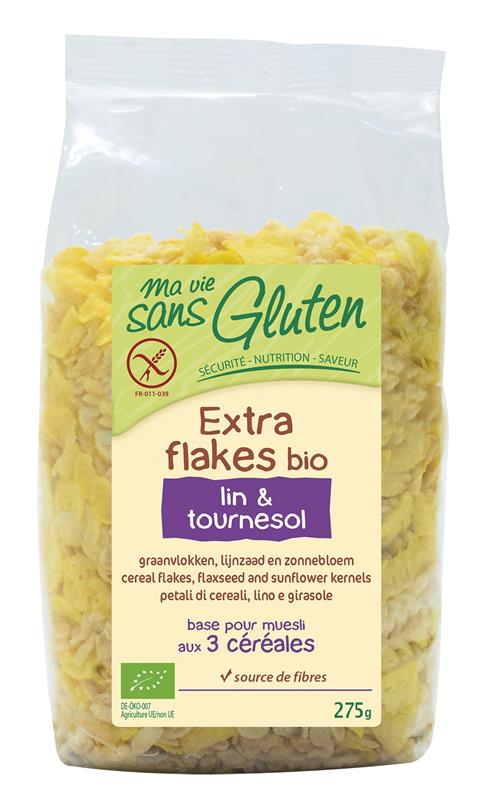Extra Fulgi Bio cu Seminte In si Floarea Soarelui Fara Gluten Ma Vie Sans Gluten 275gr