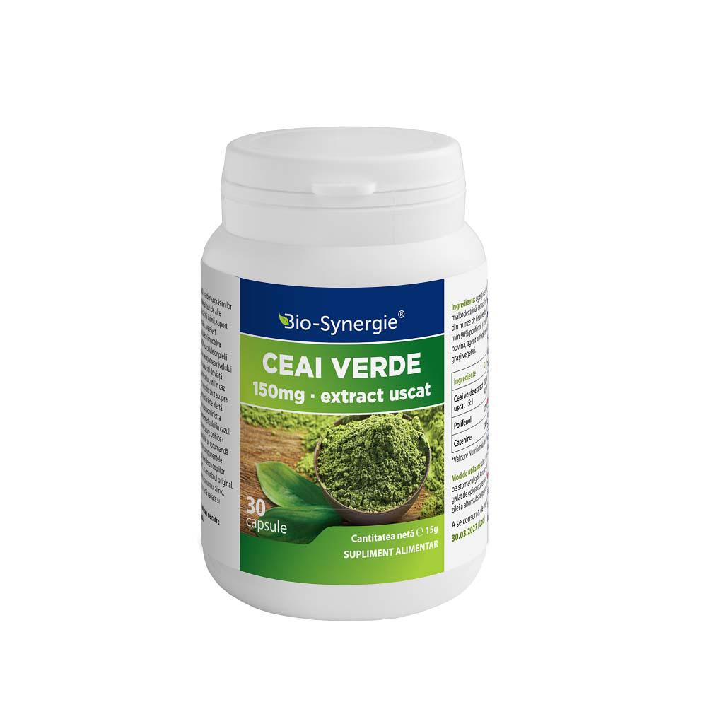 Ceai Verde Extract Uscat, 150 miligrame 30 capsule Bio Synergie