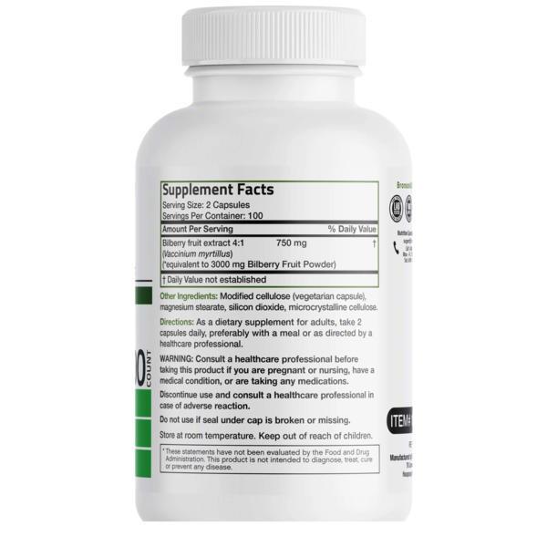 Extract de Afine 3000 miligrame 200 capsule vegetale Bronson Laboratories