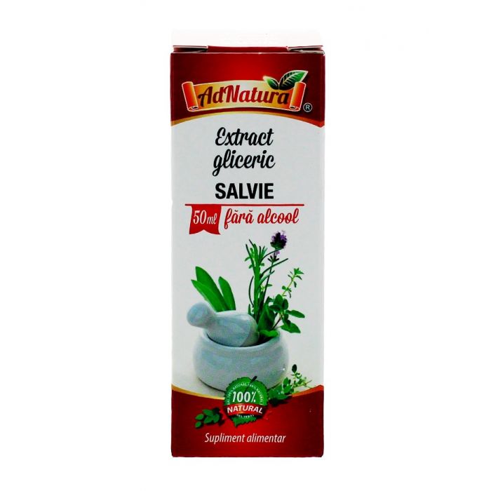 Extract Gliceric Salvie Fara Alcool 50 mililitri Adserv