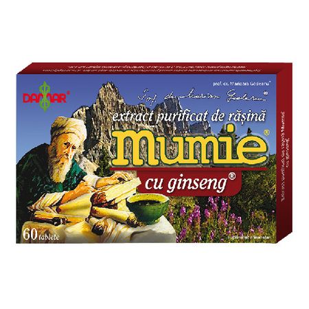 Extract Purificat de Rasina Mumie cu Ginseng Damar 60 tablete
