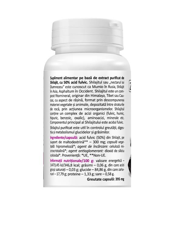 Extract Purificat de Shilajit Fulvic Minerals 30 capsule Zenyth