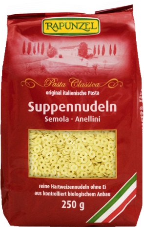 Fidea de Supa Anellini Bio 250gr Rapunzel