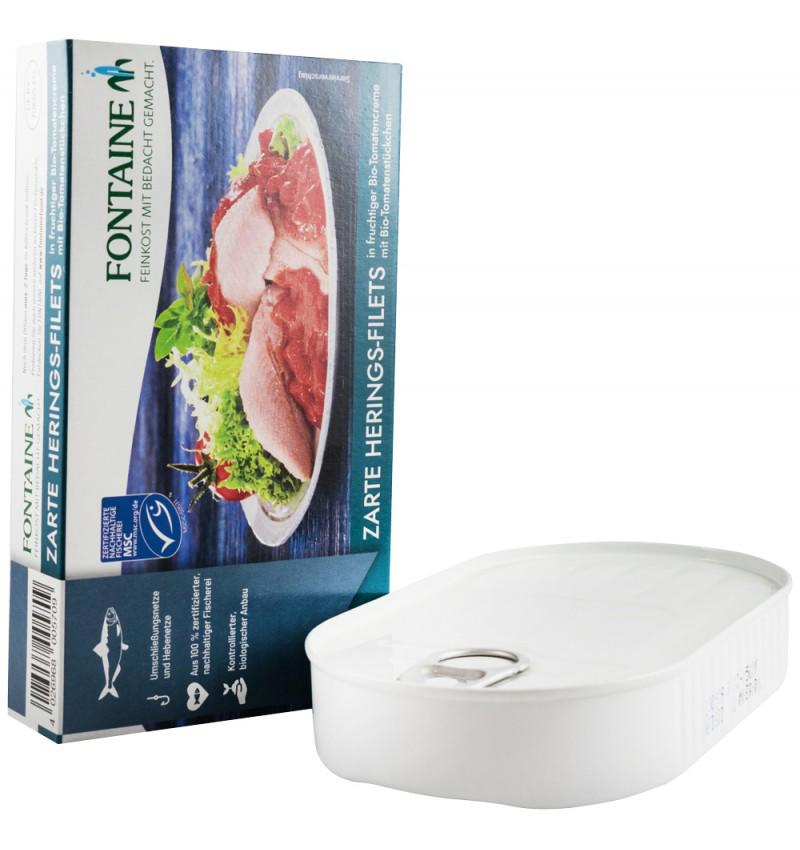 File de Hering in Sos de Tomate Bucati Bio 200gr Fontain