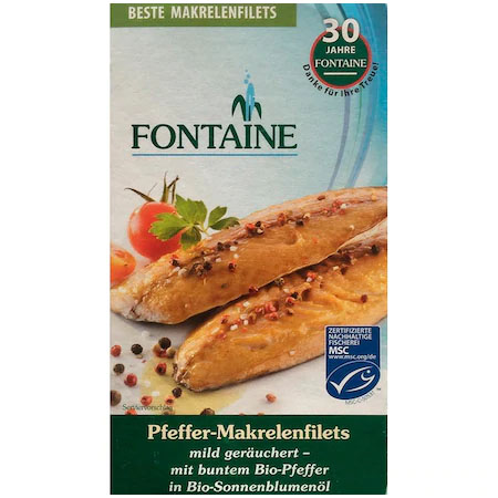 File de Macrou cu Piper in Ulei de Floarea Soarelui Bio 200gr Fontain