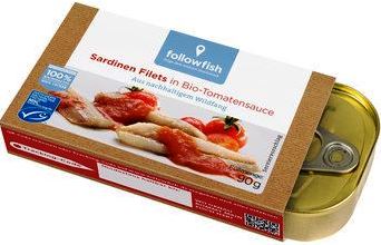 File de Sardine in Sos de Tomate Bio 90gr Followfish