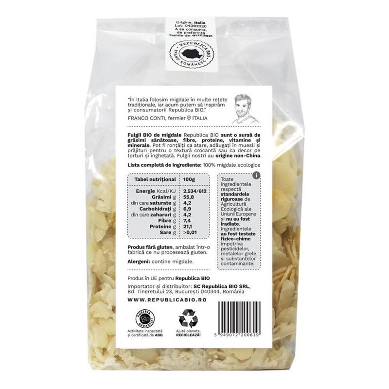 Fulgi de Migdale Fara Gluten Bio 150 grame Republica Bio