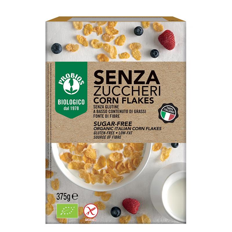 Fulgi de Porumb Corn Flakes Fara Gluten Fara Zahar Bio 375 grame Probios
