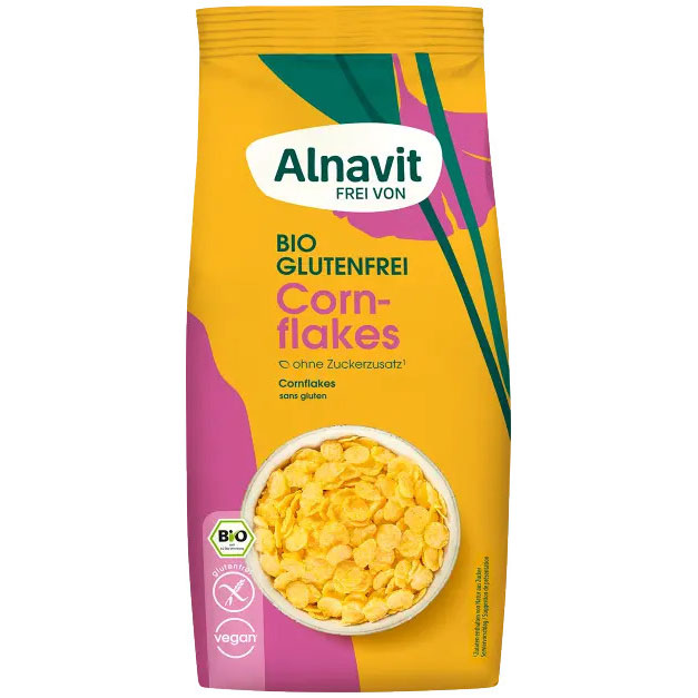 Fulgi de Porumb Crocanti Fara Gluten Fara Zahar Adaugat Bio 250 grame Alnavit