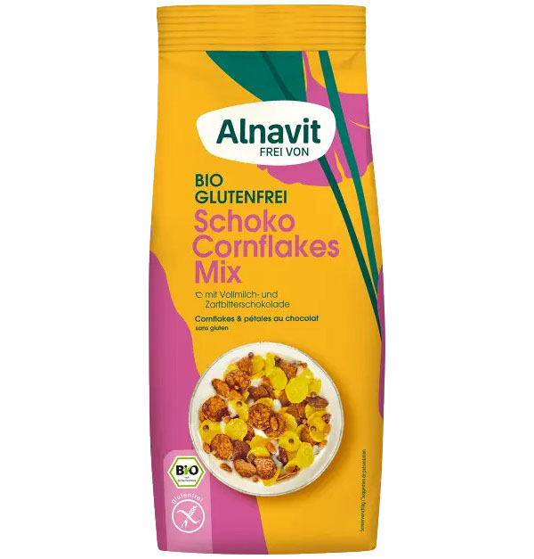 Fulgi de Porumb cu Ciocolata Fara Gluten Bio 250 grame Alnavit