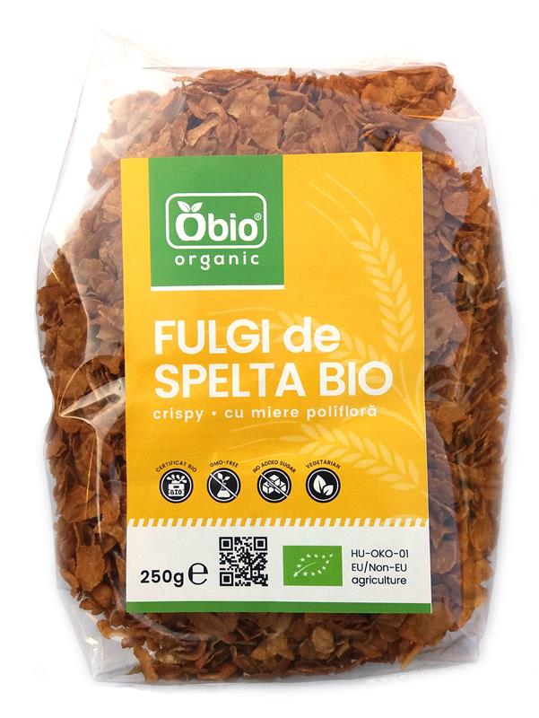 Fulgi de Spelta cu Miere Crispy Bio 250gr Obio