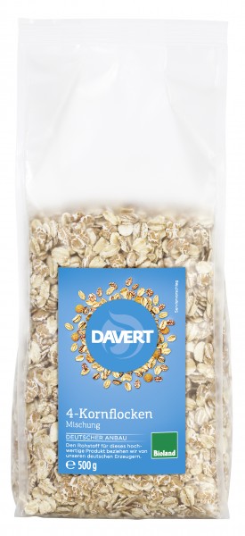 Fulgi din 4 Cereale Bioland Bio 500gr Davert