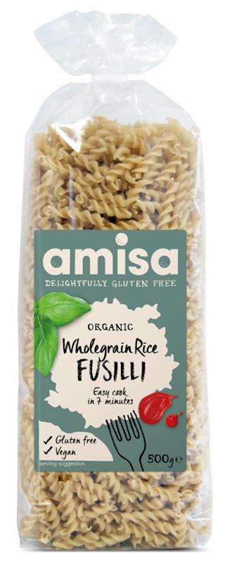 Fusilli Bio din Orez Integral Fara Gluten Amisa 500gr