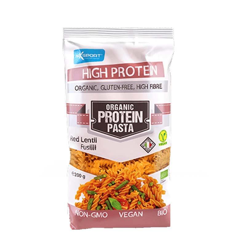 Fusilli din Linte Rosie Fara Gluten cu Continut Ridicat de Proteine Bio 200 grame Max Sport