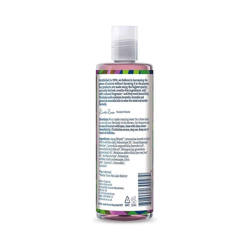 Gel de Dus Natural Relaxant cu Lavanda si Muscata Travel Size 100 mililitri Faith In Nature