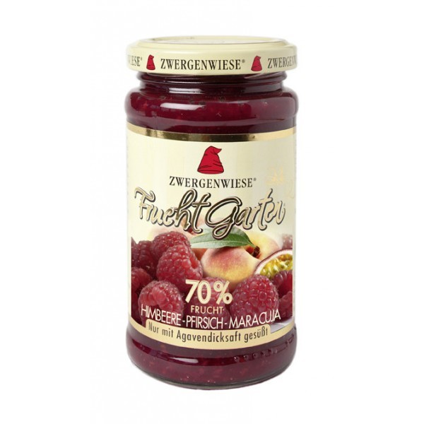 Gem de Zmeura si Piersici si Maracuja Bio Indulcit cu Sirop de Agave Zwergenwiese 225gr