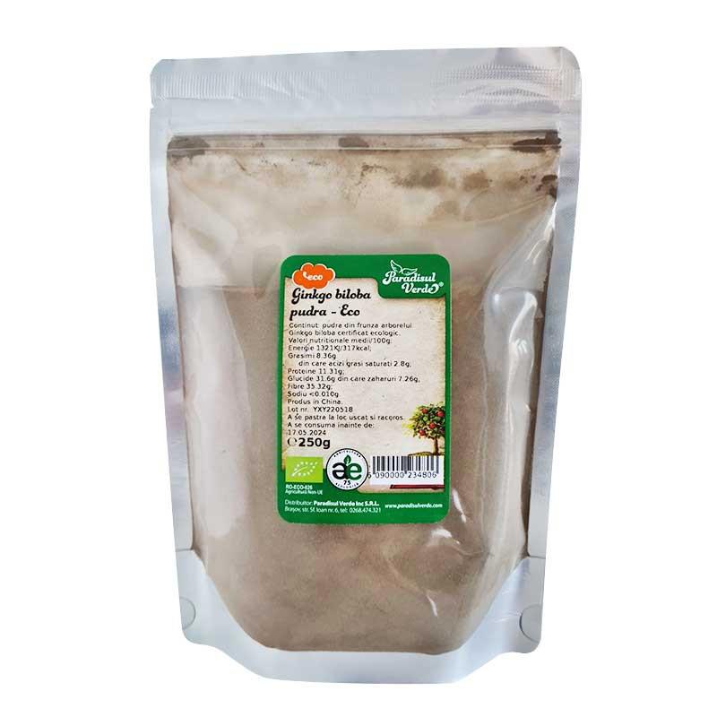 Ginkgo Biloba Pudra Eco 250 grame Paradisul Verde