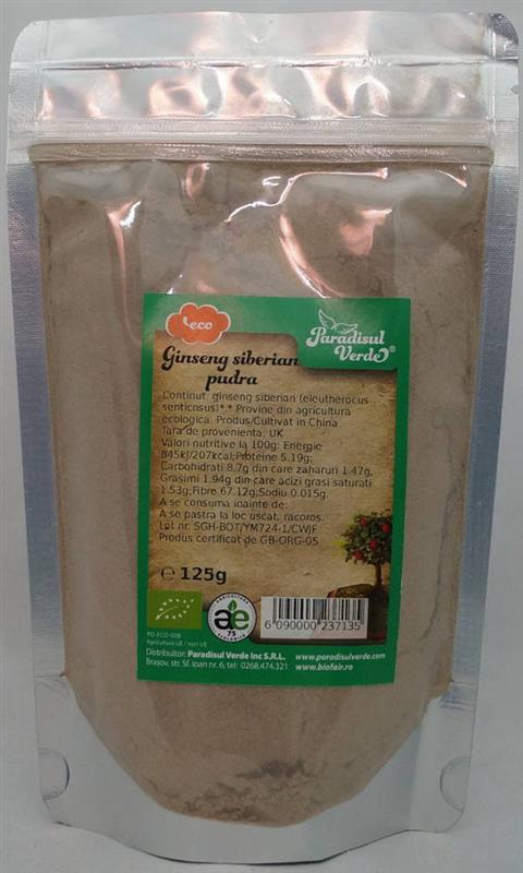 Ginseng Siberian Pudra Eco Paradisul Verde 125gr