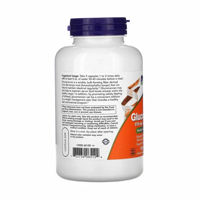 Glucomannan From Konjak Root 575 miligrame 180 capsule Now Foods
