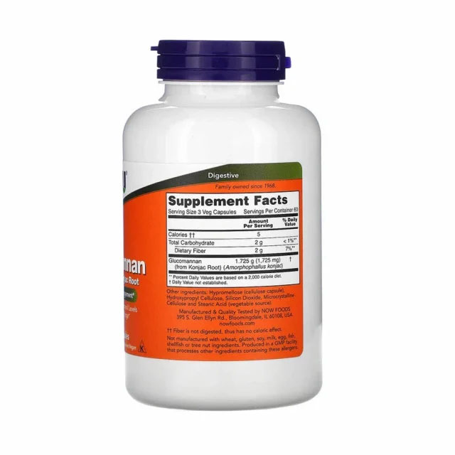 Glucomannan From Konjak Root 575 miligrame 180 capsule Now Foods