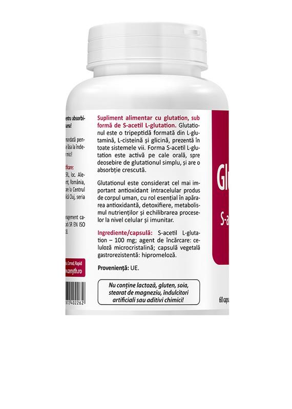 Glutathione 100 miligrame 60 capsule Zenyth