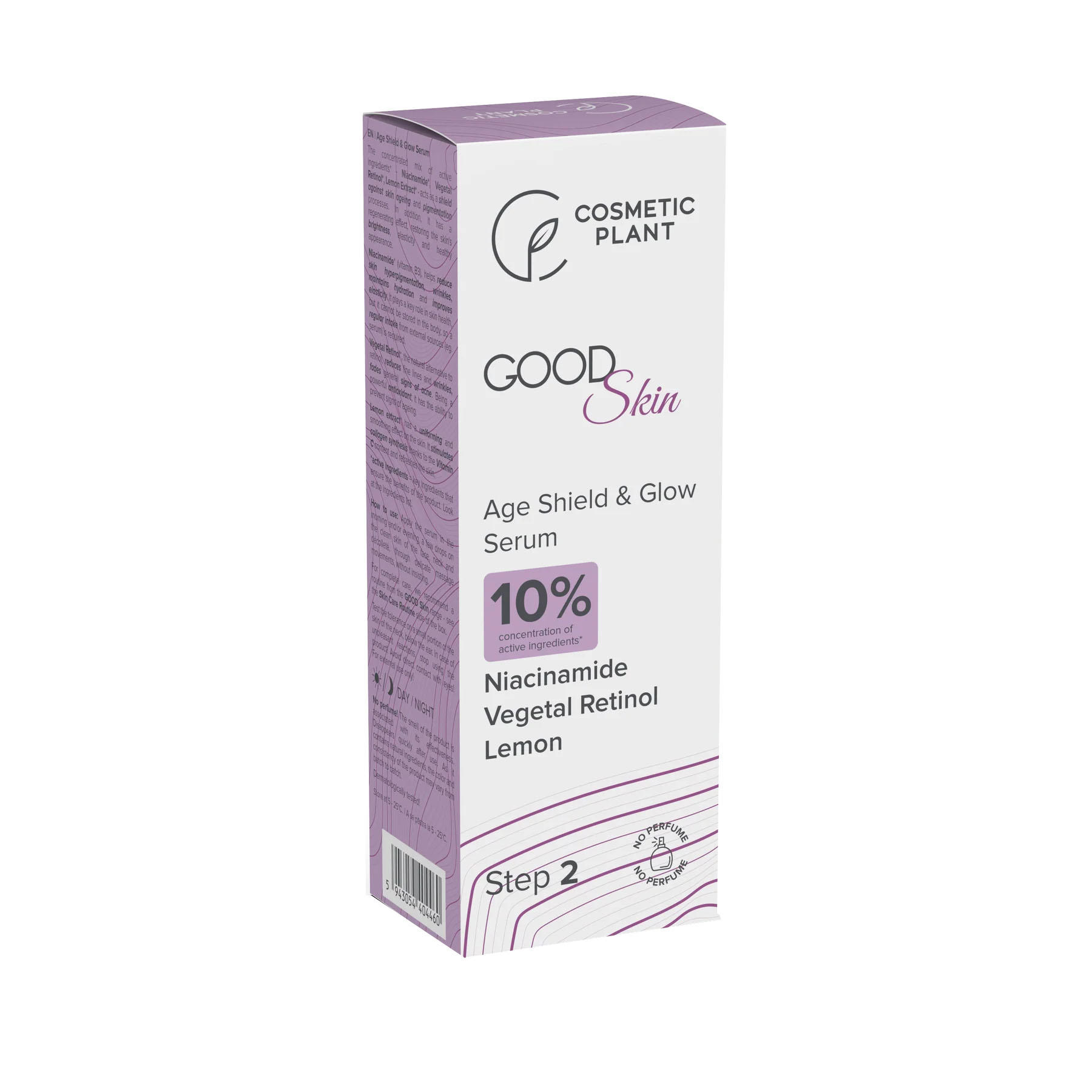 Good Skin Age Shield & Glow Serum cu Niacinamida Vegetal Retinol si Extract de Lamaie 30 mililitri Cosmetic Plant
