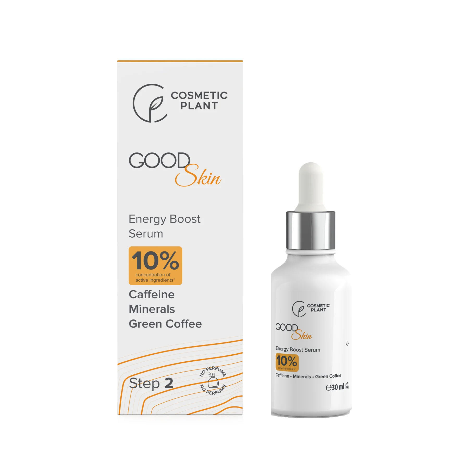 Good Skin Energy Boost Serum cu Cafeina, Minerale si Cafea Verde 30 mililitri Cosmetic Plant