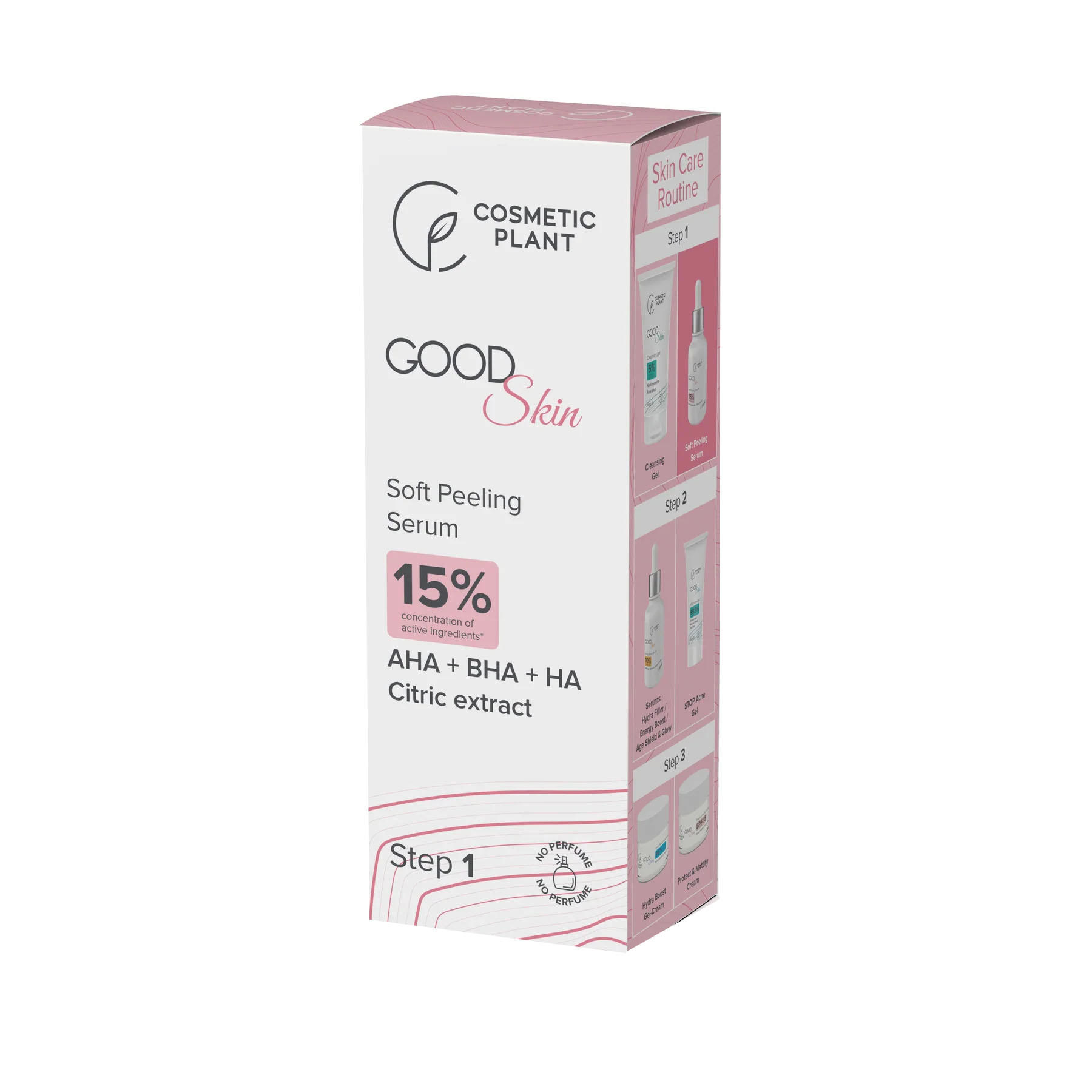 Good Skin Soft Peeling Serum cu AHA + BHA + HA si Extract de Citrice 30 mililitri Cosmetic Plant