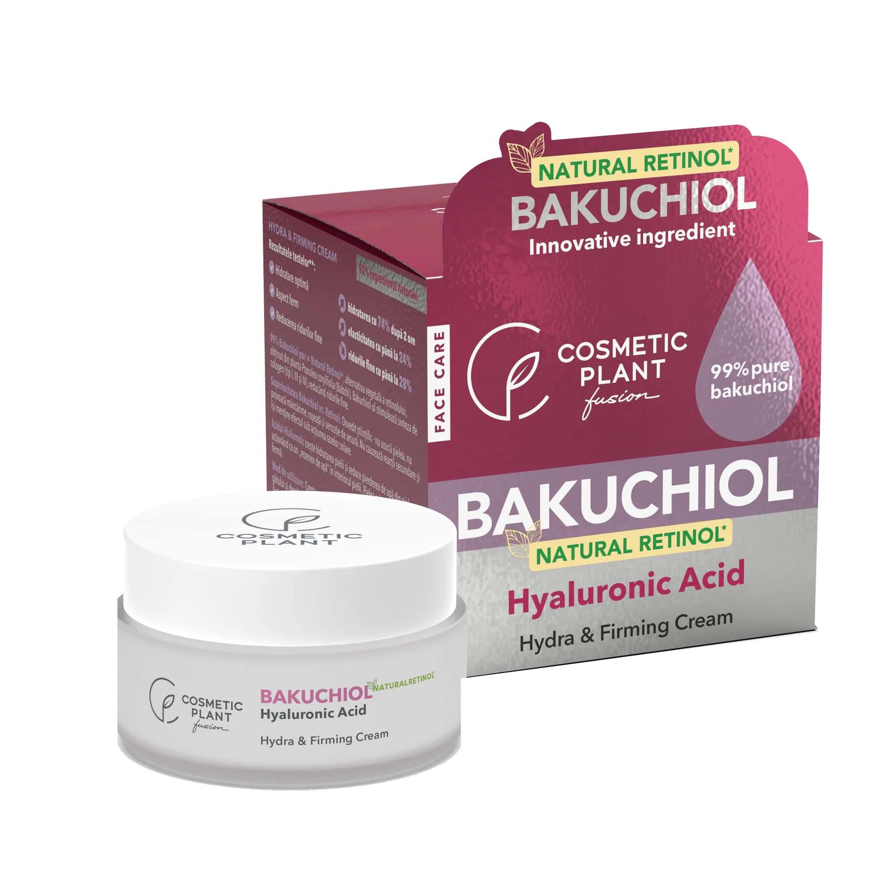 Hydra & Firming Cream cu 99% Bakuchiol pur (Natural Retinol) și Acid Hialuronic 50 mililitri Cosmetic Plant