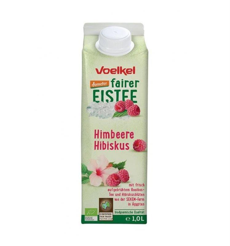 Ice Tea Bio cu Zmeura si Hibiscus Voelkel 1L