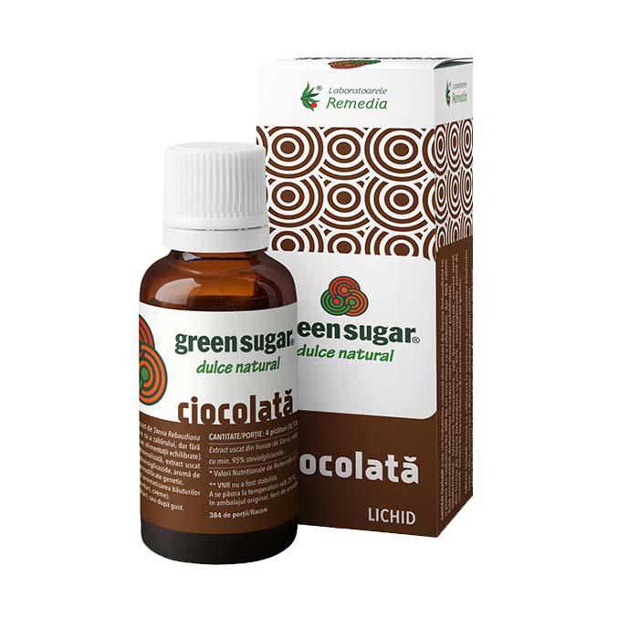 Indulcitor Green Sugar Lichid cu Aroma de Ciocolata 50 mililitri Laboratoarele Remedia