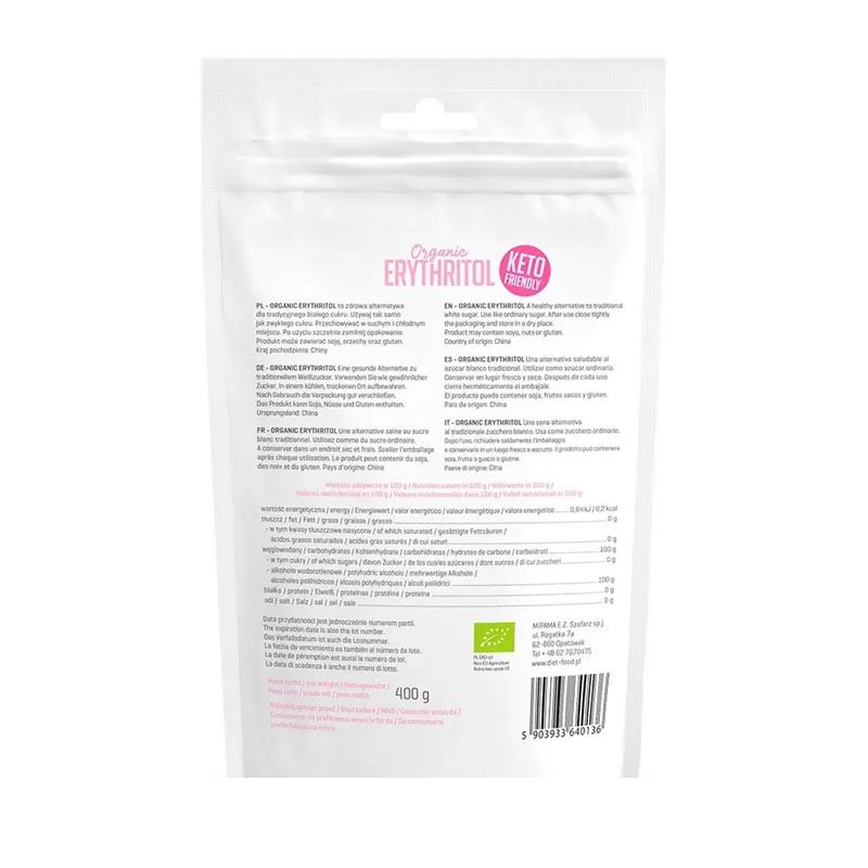 Indulcitor Pudra Eritritol Bio 400 grame Diet Food
