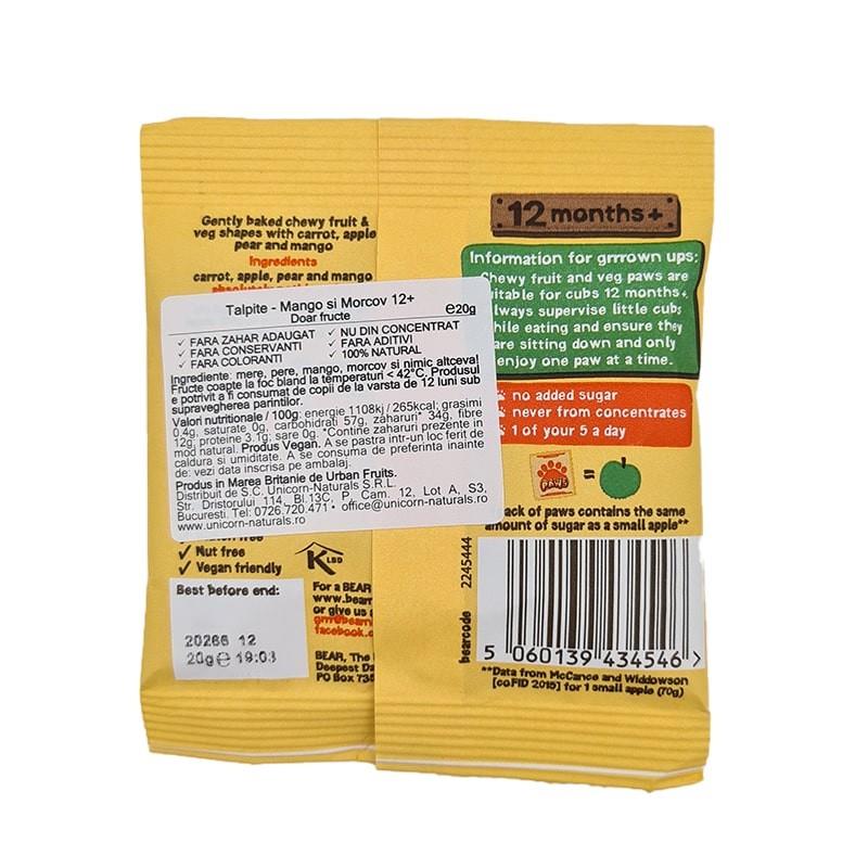 Jeleuri cu Mango si Morcovi Talpite 20 grame Bear