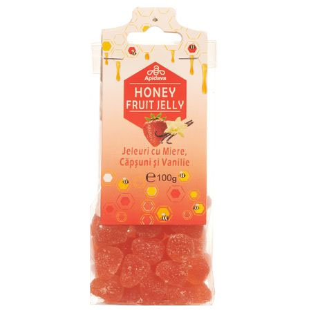 Jeleuri cu Miere Capsuni Vanilie 100gr Apidava