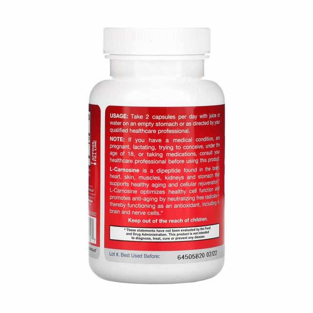 L-Carnosine Beta-Alanyl-L-Histidine Carnozina 90 capsule Jarrow Formulas