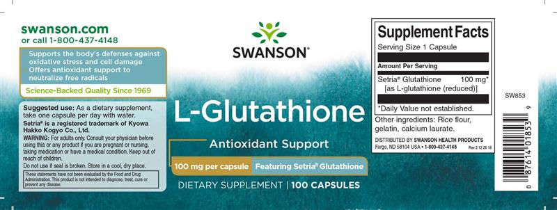L-Glutathione 100 miligrame 100 capsule