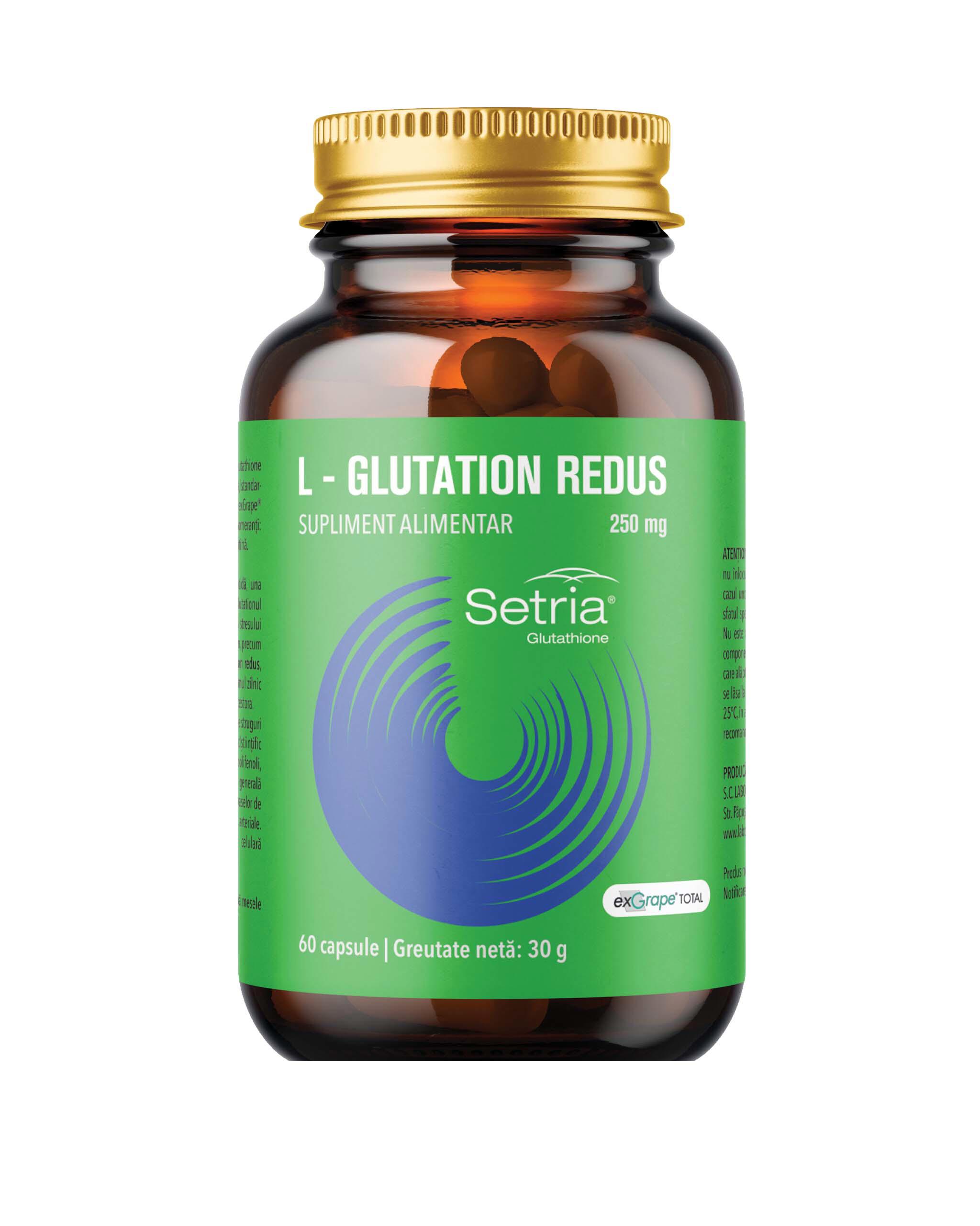 L-Glutation Redus Setria 250 miligrame 60 capsule Laboratoarele Remedia