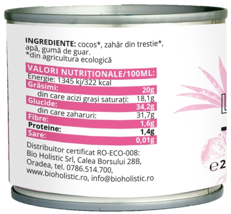 Lapte de Cocos Condensat Bio 200 mililitri Obio