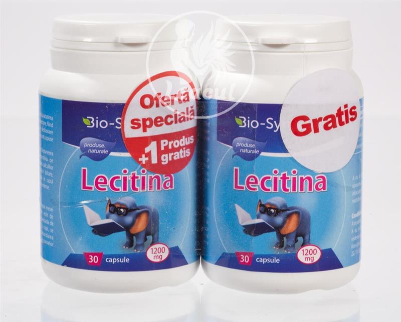 Lecitina 1200mg 1+1 cadou Bio Synergie 30cps