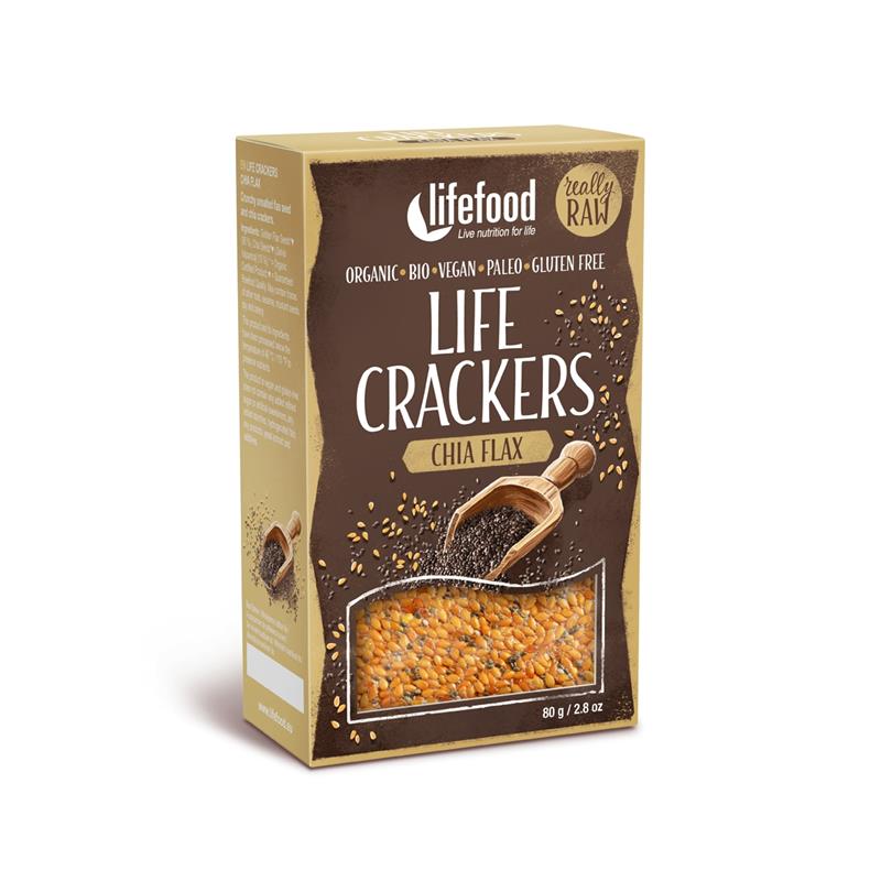 Lifecrackers cu Chia si In Raw Bio Lifefood 80gr