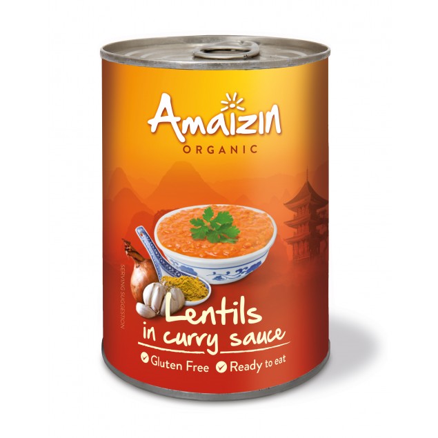 Linte in Sos de Curry Bio Amaizin 420gr