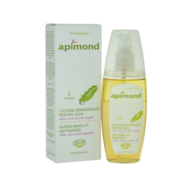 Lotiune Demachianta Pentru Ochi cu Aloe Vera si Argan Bio Apimond 100ml