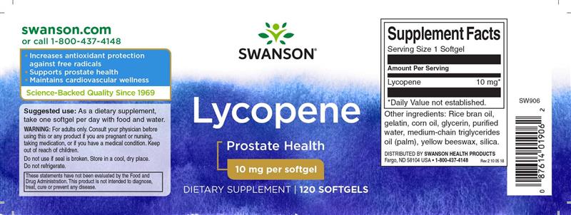 Lycopene 10 miligrame 120 capsule Swanson