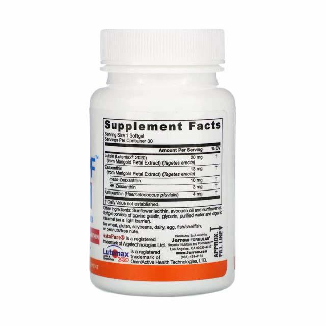 Macula PF Lutein Zeaxanthin Astaxanthin Ochi 30 softgels Jarrow Formulas