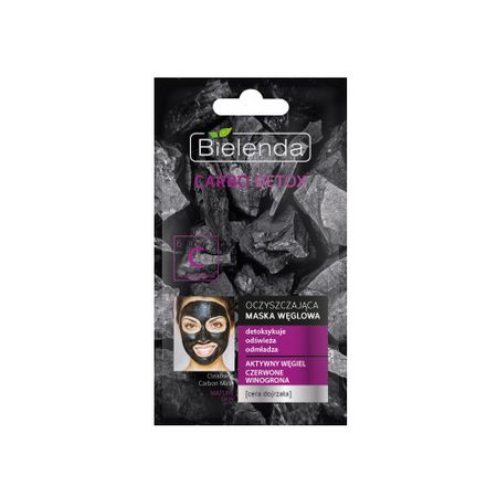 Masca de Fata cu Carbune Activ si Struguri Rosii pentru Ten Matur Bielenda 8g