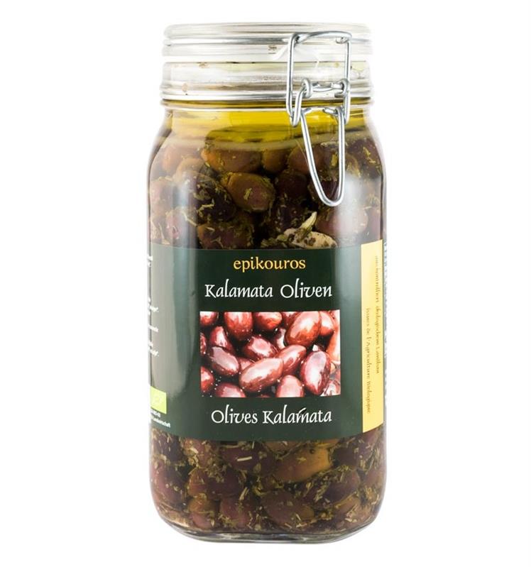 Masline Bio Kalamata cu Samburi in Ulei Epikouros 1.55kg
