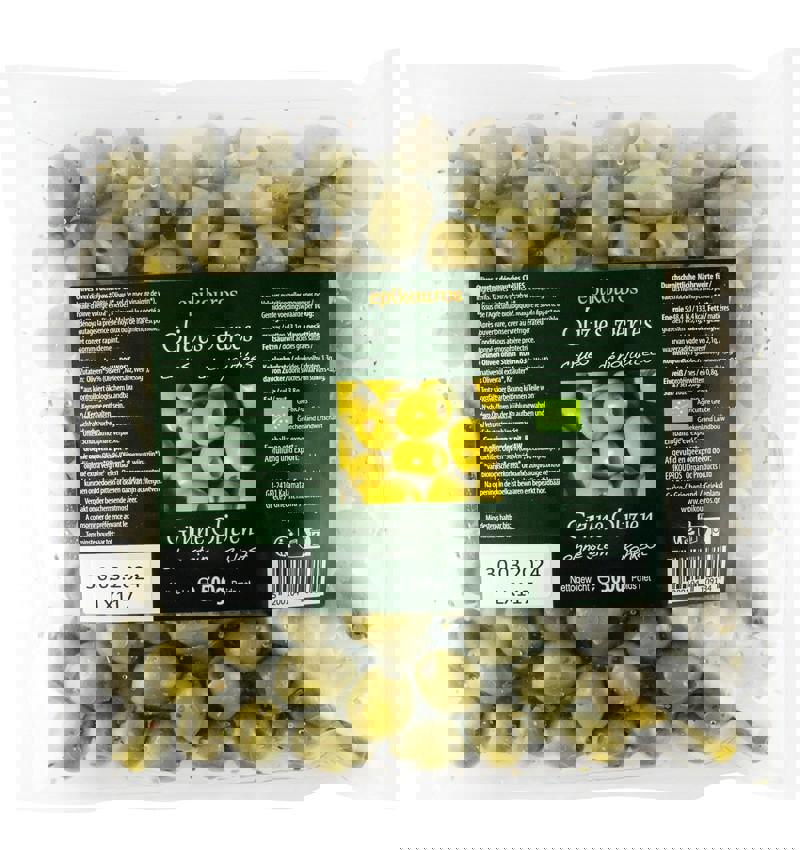 Masline Verzi Crude fara Samburi Bio 500 grame Epikouros