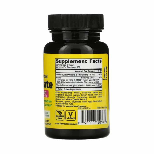 Methyl B-12 1000 micrograme & Methyl Folate 100 drajeuri Jarrow Formulas
